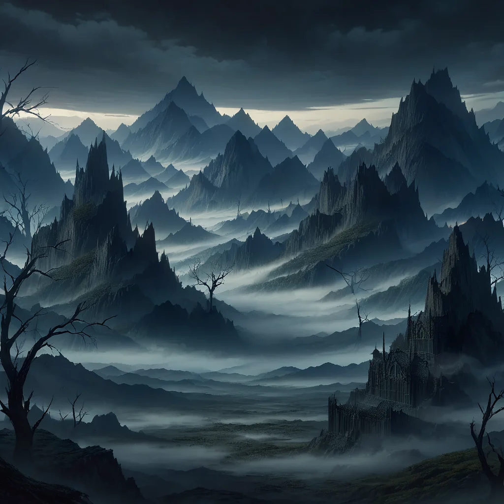 masterpiece,high resolution,detailed,
gothicstyle, scenery, tree, outdoors, mountain, no humans, cloud, sky, fog, cloudy sky, bare tree, landscape, nature
, <lora:Ghotic_haunted_world:0.8>