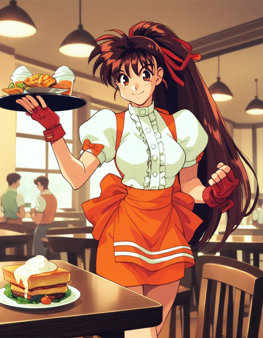 <lora:takeuchi-yuka-ponyxl-000130:1> takeuchi yuka, anna miller, waitress, orange skirt, medium breasts, happy
tray, table, score_9, score_8_up, score_7_up, score_6_up, score_5_up, score_4_up