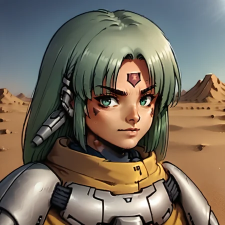 demi, solo, portrait, desert, <lora:Demi-000011:1>