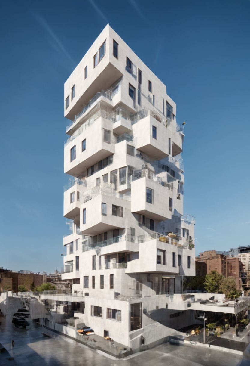 (((Modern style architecture, housing, luxury residence))),
outdoors, sky, tree, blue sky, no humans, ground vehicle, building, scenery, reflection, city, cityscape, bare tree, skyscraper, real world location,
(Large Files, Ultra Realistic, 8K, 16k, FHD, HD, VFX, Perfect, Photography, composition, Architecture Sales Photography, Architecture Competition, Ultra High Resolution, Cinematography, High Resolution Image:1.1), (dramatic lighting, direct sunlight, ray tracing, clear shadow:1.2), (real landscape:1.1), (blurred background:1.0), (urban background, more_details)  
(avant-garde, future, reality, science fiction, photorealistic), (modern architecture:1.2), White limestone with black granite, fountain, waterfall, landmark, square, path, narrow street,
(Large Files, Ultra Realistic, 8K, 16k, FHD, HD, VFX, Perfect, Photography, composition, Architecture Sales Photography, Architecture Competition, Ultra High Resolution, Cinematography, High Resolution Image:1.1), (dramatic lighting, direct sunlight, ray tracing, clear shadow:1.2),  (real landscape:1.1), (blurred background:1.0), (urban background, more_details) ,
great lighting, extremely detailed, clear, SteamPunk, <stardeaf-cold-arc>, void