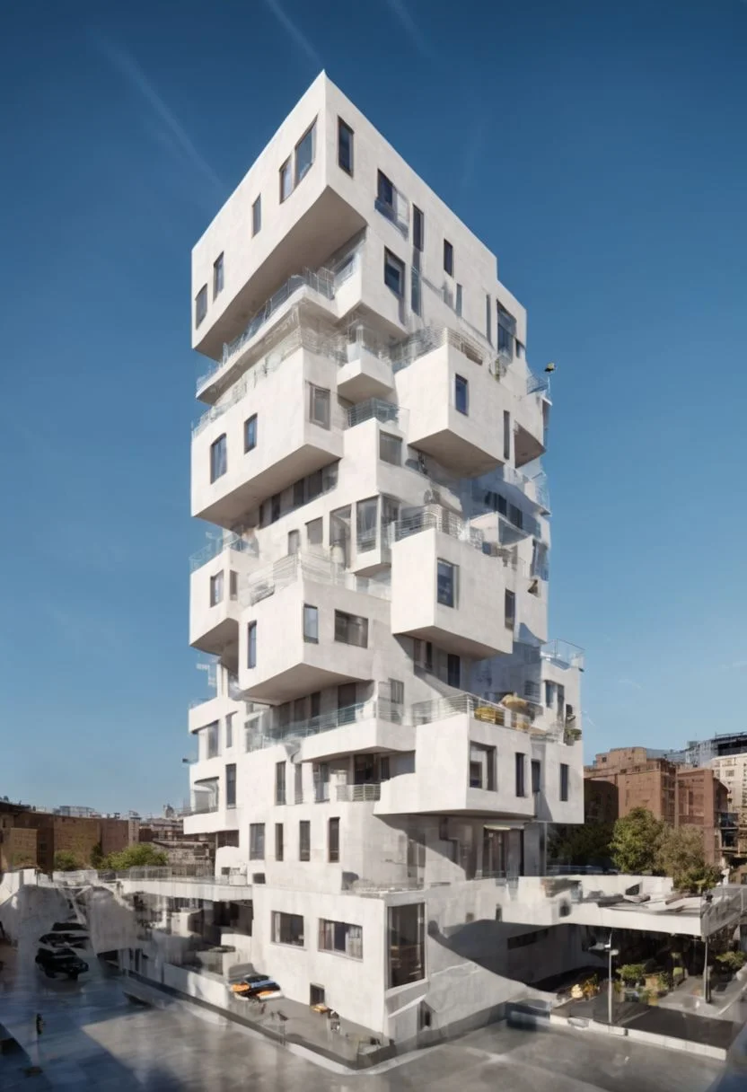 (((Modern style architecture, housing, luxury residence))),
outdoors, sky, tree, blue sky, no humans, ground vehicle, building, scenery, reflection, city, cityscape, bare tree, skyscraper, real world location,
(Large Files, Ultra Realistic, 8K, 16k, FHD, HD, VFX, Perfect, Photography, composition, Architecture Sales Photography, Architecture Competition, Ultra High Resolution, Cinematography, High Resolution Image:1.1), (dramatic lighting, direct sunlight, ray tracing, clear shadow:1.2), (real landscape:1.1), (blurred background:1.0), (urban background, more_details)  
(avant-garde, future, reality, science fiction, photorealistic), (modern architecture:1.2), White limestone with black granite, fountain, waterfall, landmark, square, path, narrow street,
(Large Files, Ultra Realistic, 8K, 16k, FHD, HD, VFX, Perfect, Photography, composition, Architecture Sales Photography, Architecture Competition, Ultra High Resolution, Cinematography, High Resolution Image:1.1), (dramatic lighting, direct sunlight, ray tracing, clear shadow:1.2),  (real landscape:1.1), (blurred background:1.0), (urban background, more_details) ,
great lighting, extremely detailed, clear, SteamPunk, <stardeaf-cold-arc>, void