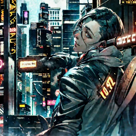 city, cyberpunk, fantasy punk, asian punk, steam punk, Highly detailed and finely crafted with crazy details, The man is destroying city
