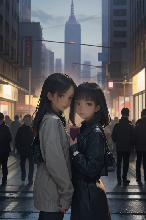 day,2girls,street,crowds
<lora:LCM_LoRA_Weights_SD15:1>
 <lora:Shinjuku:0> <lora:Shinjuku_LBW_L:0.7>