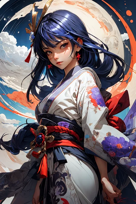 <lora:raidenShogunLora_raidenShogun:0.8> raiden shogun \(genshin impact\),
long purple hair, god, divine being, kimono,
<lora:more_details:0.4>
<lora:Cosmic anime-oil fusion v2:0.4>
<lora:AnimeVibesV3:0.25> animevibes,
<lora:3DMM_V11:0.5> 3DMM
<lora:midjourney_20230624181825:0.4> midjourney ,
<lora:LAS:0.25> colorful, clouds,
<lora:msw_locon-t2:0.45>
<lora:wuxia2:0.5> gu, shiny, shiny hair, shiny skin, shiny clothes