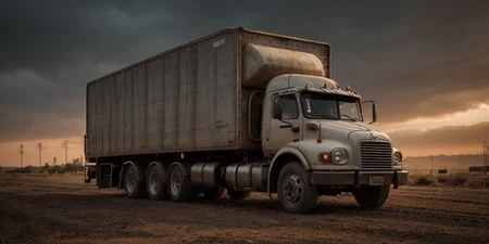 side view,intricate details, industrial truck(s) for mining displayed as a whole in the picture, professional, highly detailed . shallow depth of field, vignette, highly detailed, high budget, bokeh, cinemascope, moody, epic, gorgeous, film grain, grainy