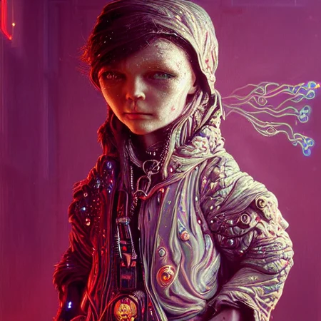 a painting of a cyberpunk elf by dr-strange
