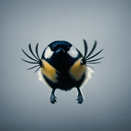 score_9, score_8_up, score_7_up, pikaole no humans animal focus, (Great Tit:1.05), fur, full body solo blurry background, cute rating_safe source_furry, (dynamic pose:0.5), pikaole, source_photorealistic