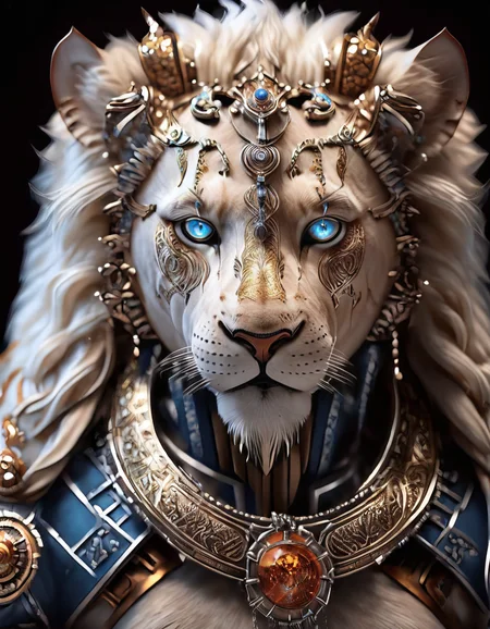 cinematic photo blue eyes, Lion, looking at viewer, portrait, glowing eyes, black background, animal ears, tusks, closed mouth, white hair, Feline, intricate, elegant, highly detailed, formal, colorful, extremely sharp focus, luxurious, professional dramatic color, sublime, warm light, excellent composition, innocent, beautiful, epic spectacular quality, creative, positive emotional
<lora:FelineCraft-000007:1>, , <lora:FILM_PHOTOGRAPHY_STYLE:0.25> . 35mm photograph, film, bokeh, professional, 4k, highly detailed