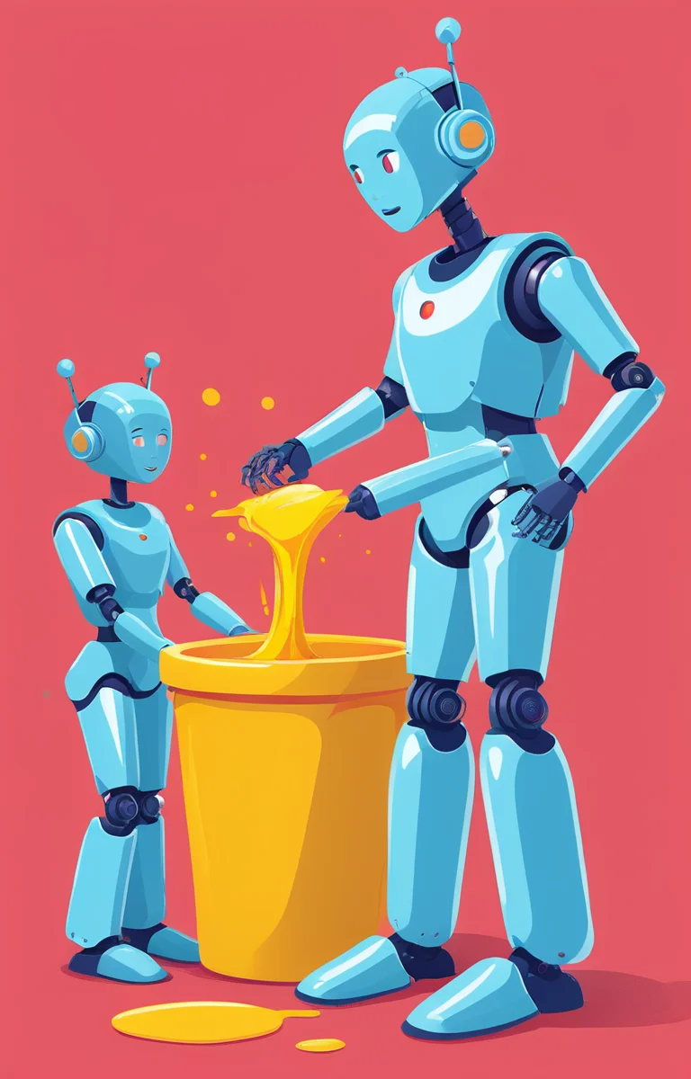 masterpiece,best quality,<lora:tbh20-sdxl:0.9>,illustration, portrait of Housework robots