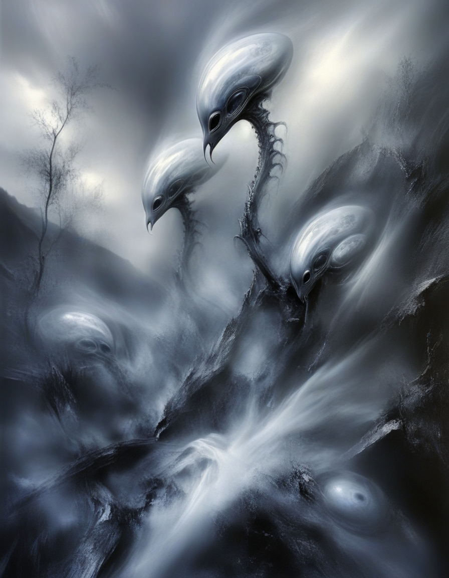 novuschroma style alien landscape in wispy vapor <lora:102_novuschroma_1:1>