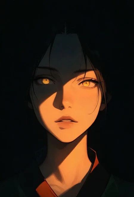 1girl, Tung-Na (Avatar: The Last Airbender), solo, dark, light, masterpiece, best quality, very aesthetic, close up, parted lips