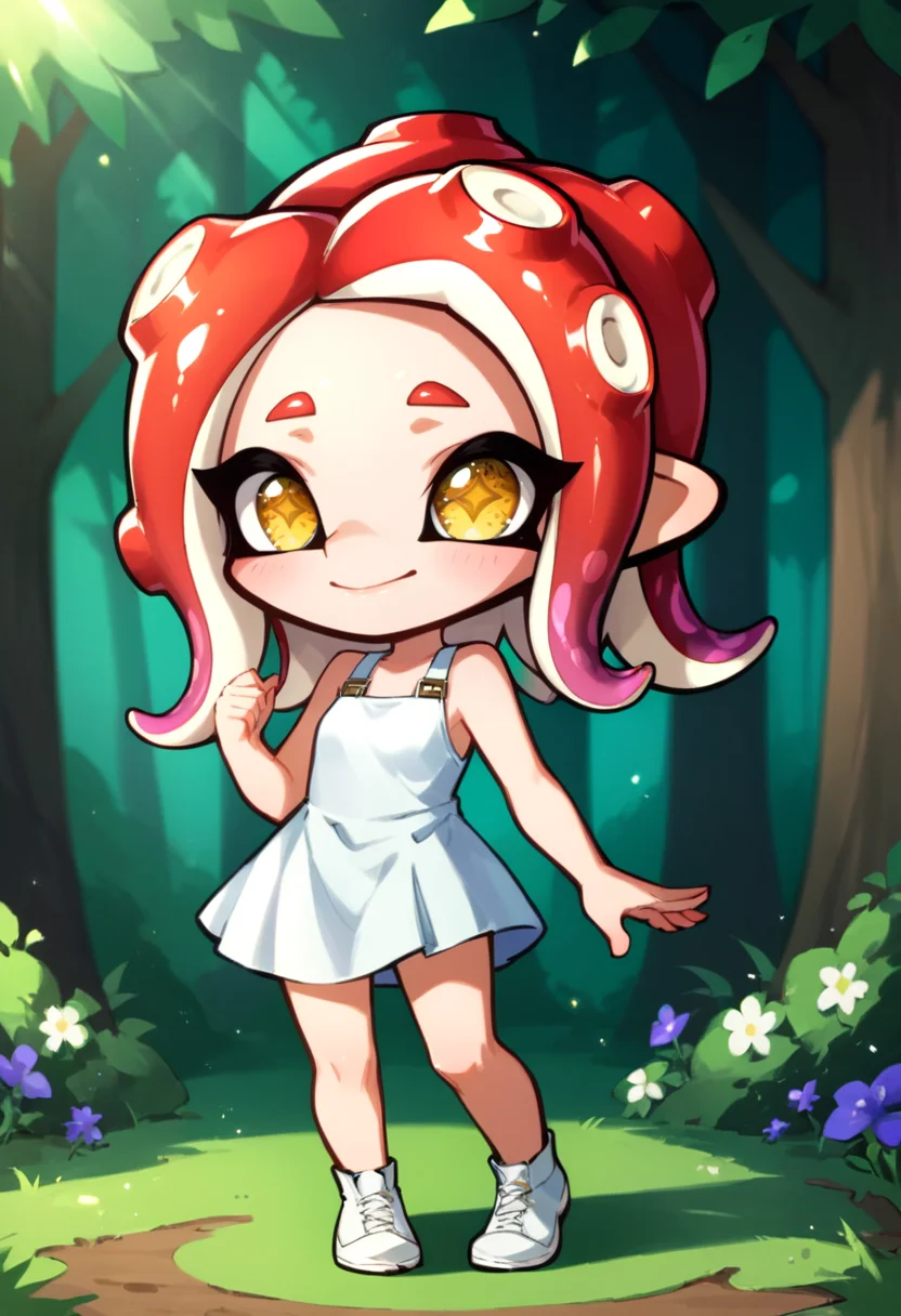 masterpiece,best quality, highly detailed, score_9, score_8_up, score_7_up, score_6_up,<lora:xl_more_art-full_v1:0.8>,source_Anime
BREAK
<lora:yumi:1>yumistyle, chibi,acallie_(splatoon), splatoon_(series), 1girl, tentacle_hair, yellow_eyes,forest,