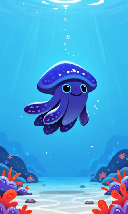 embedding:IllusP0s, pikaole, squid, smile, underwater, cute, embedding:IllustriousQual, embedding:Smooth Quality,<lora:pikaole_ill.safetensors:1.0:1.0>