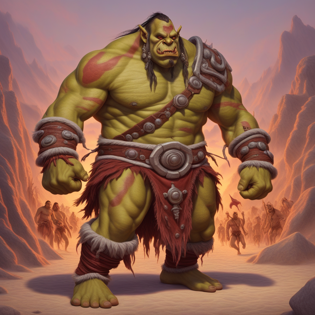 A bara orc in a loincloth