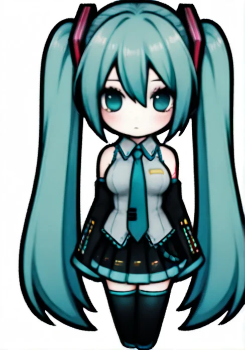 hatsune_miku, rimworld, (chibi:1.2), straight-on, 1girl, breasts, solo, full body, transparent background, white background, simple background <lora:rimworld2-000070:1>
