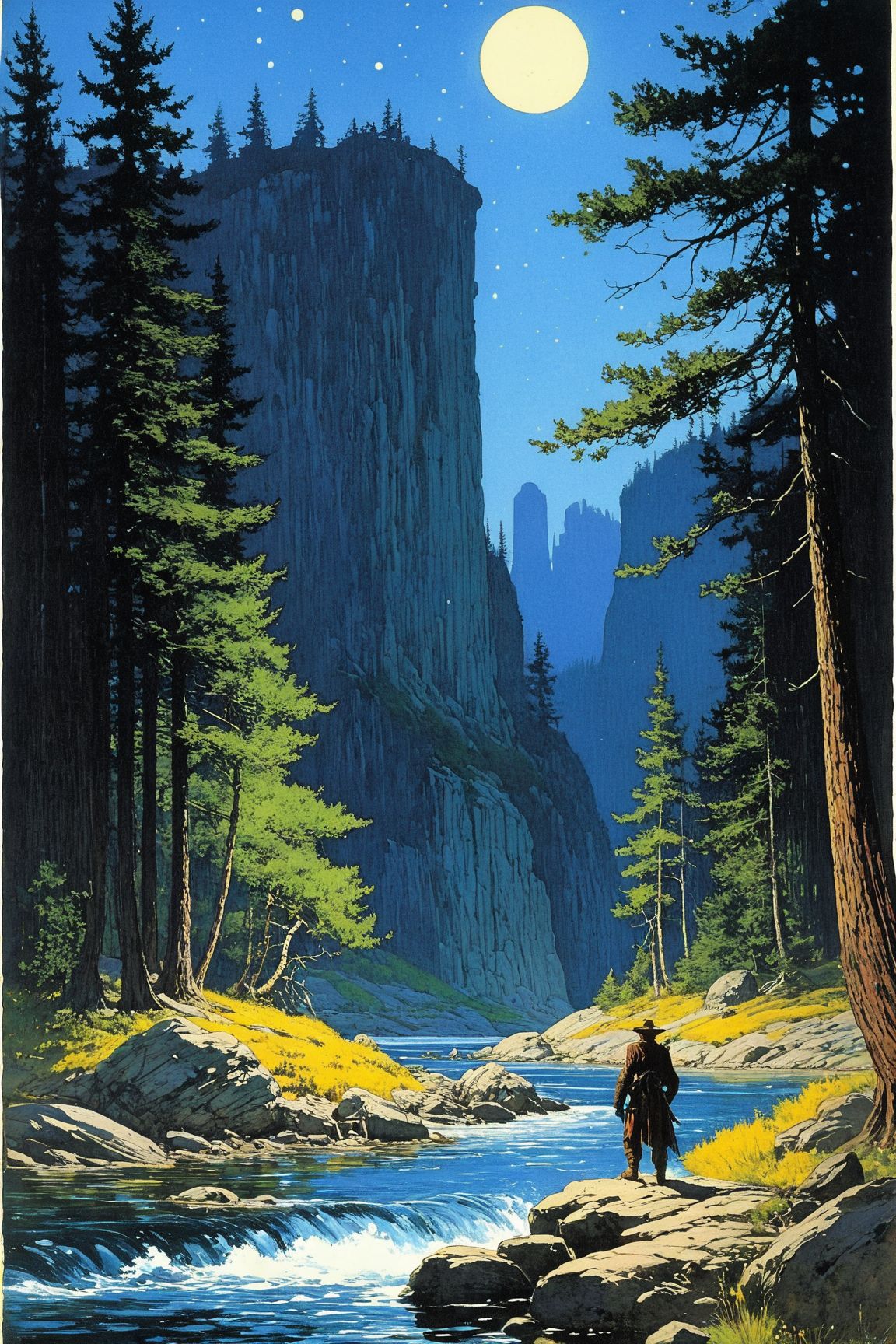by Frank Schoonover and Ron Walotsky in the style of Jonas Lie, <lora:Vintage_Wizard_Fantasy_illustration:0.80> Vintage Fantasy illustration