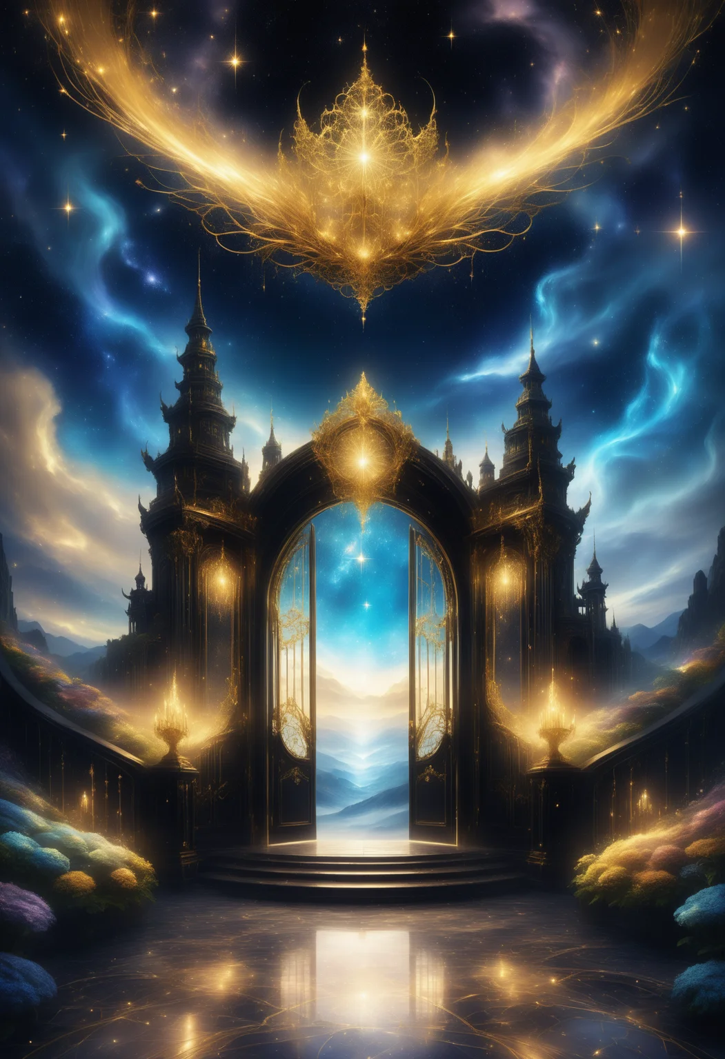 the entrance to the kingdom of dreams by starLS <lora:stardustlandscapes-000006:0.7> <lora:SDXLFaeTastic2400:0.5>