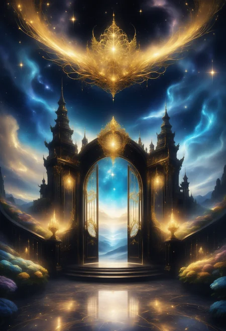 the entrance to the kingdom of dreams by starLS <lora:stardustlandscapes-000006:0.7> <lora:SDXLFaeTastic2400:0.5>