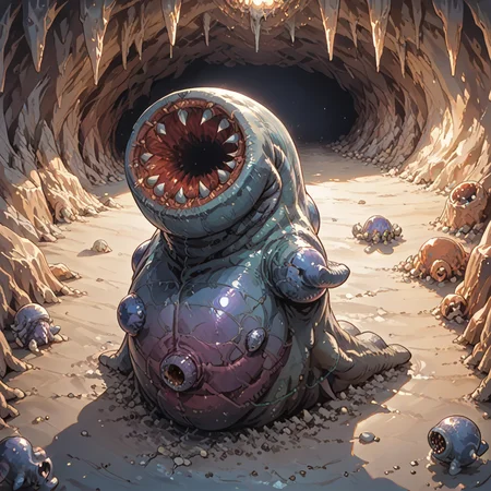 score_9, score_8_up, score_7_up, best quality, masterpiece, source_anime, BREAK
in dark cave
<lora:giggi:1>, no humans,solo, teeth, sharp teeth, full body, open mouth, giggi, monster, small, <lora:add-detail-xl:1> <lora:detail_eyes:0.5>