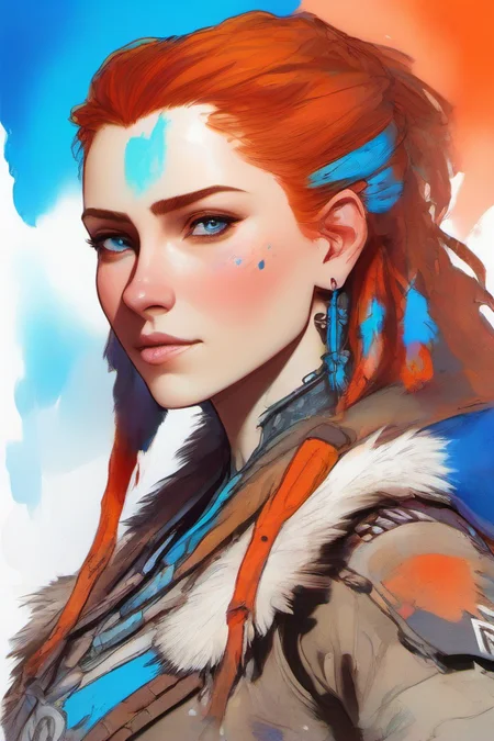 Masterpiece,High Quality,illustration,
<lora:PE_ColorPortraitWoman:1> PEColorPortraitWoman,
Aloy from Horizon Zero Dawn