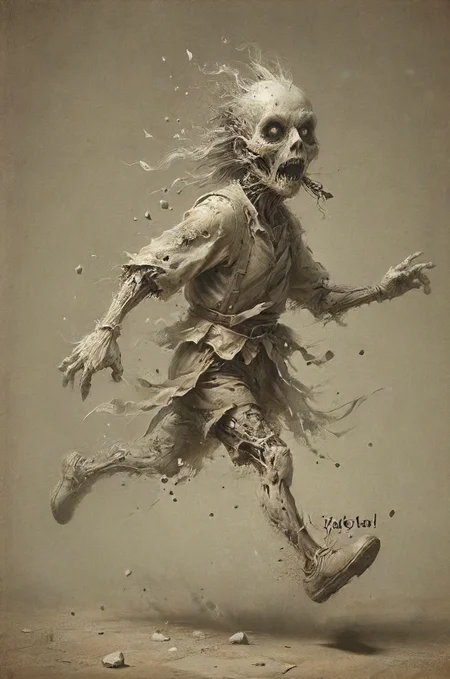 run you fool! , <lora:Emergence:0.5>, <lora:Street_Art:0.6>, <lora:ral-dissolve:0.8>,  <lora:SDXL - Style - EldritchRomanceIllustration1.3.1:0.4>, <lora:- SDXL - vanta-black_contrast_V3.0:0.2> <lora:20240322-1711051399194:0.4>  <lora:SDXL - Style - pixel_art_3drender:0.7> <lora:Fantasy_Monsters_XL:0.4>