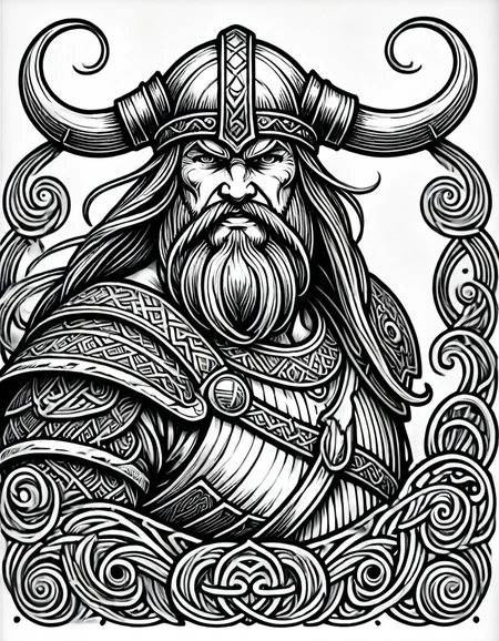 lineartlora, viking, lineart, monochrome, black and white