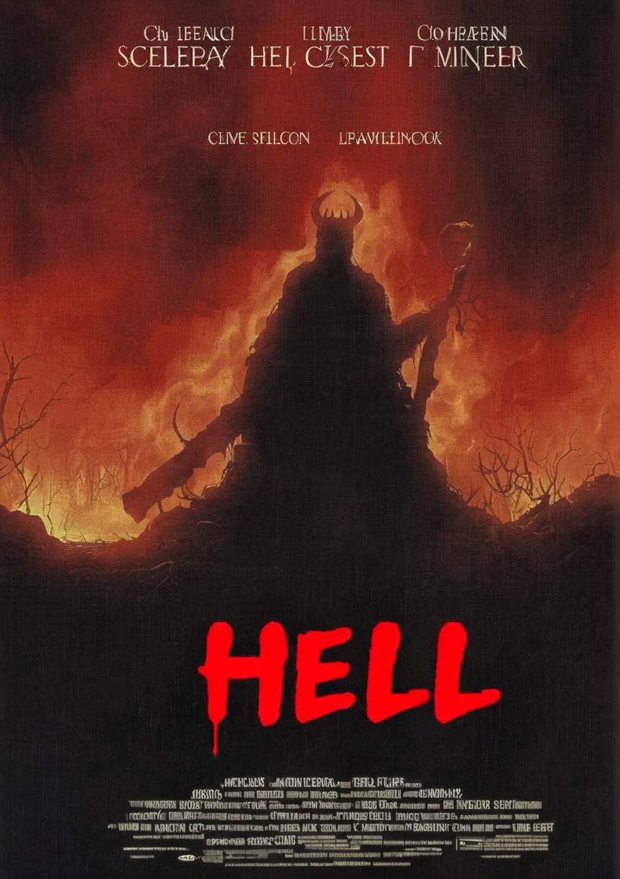 cinexart (title: "Hell") movie poster <lora:cinexart:1>