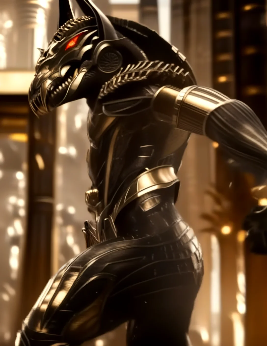 score_9, score_8_up, score_7_up,
<lora:Set_(Gods_of_Egypt)_(SDXL)_(AD):1> Set, Gods of Egypt, muscular, robot, mecha, sleek metal body, glowing red eyes, enhanced body,
8K, In'ei, perfect depth of field, chiaroscuro, volumetric lighting, clear_eyes, crisp details, cinematic lighting, cinematic masterpiece,
dynamic action pose, detailed background, photographic realism, masterclass 8K Uneal 5 CGI render, evil, villain, fight, damaged temple, golden light, perfect proportions, perfect hands,
BREAK zPDXL,