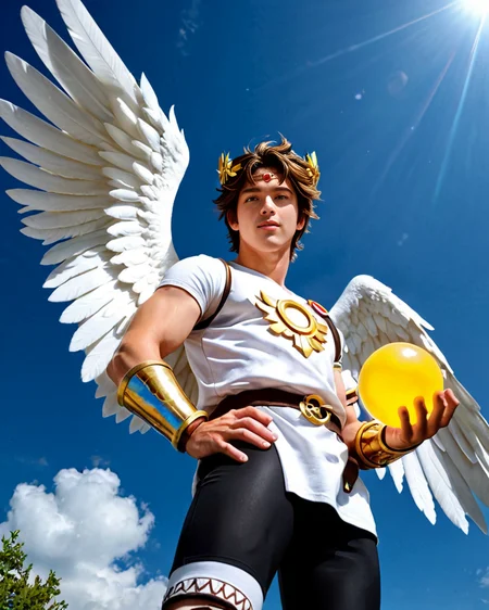 score_9, score_8_up, score_7_up, , <lora:Expressive_H:1>, ((handsome man:1.5, light skin)), cosplay, from below, holding energy ball,
cowboy shot, (male focus), 1boy, solo, kid_icarus, icarus, icarus clothing, sky, hand on hip, tunic, bodysuit, boots, sandal, large wings, angel wings, folded wings, black bike shorts, bracer, brown hair, laurel crown, <lora:Kid_Icarus:1>