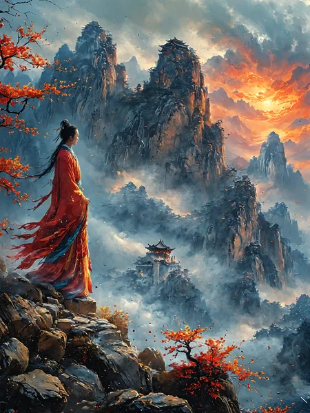 one god,
Ancient myth,Nuwa mending the sky,grand and majestic,low-angle perspective,awe-inspiring,vast celestial landscape,towering mountains,dramatic skies,flowing rivers of molten rock,glowing five-colored stones,divine presence,ethereal light,traditional Chinese attire,serene yet powerful,cosmic restoration,mythical scenery,intricate details,grand scale,ancient elements,celestial power,ancient Chinese folklore.,
<lora:MJ52:0.6>,<lora:sss:0.4>,<lora:MO-80-2:0.7>,<lora:Pony PDXL æ­£åµå¥ é«åè´¨V2:0.5>,