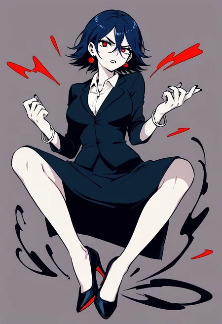 score_9, score_8_up, score_7_up, source_anime, csmisery, <lora:cs_misery:1>, business dress, high heels