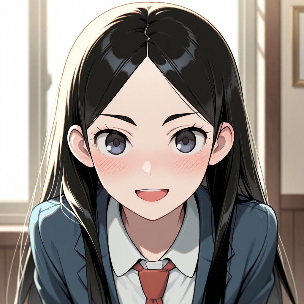 masterpiece, best quality, 32k, high resolution, absurdres, kitsu chiri, POV, looking at viewer, blush, smile, open mouth, upper teeth only
