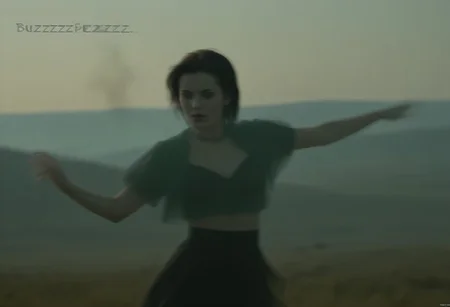 The inscription “BUZZzZzZzZ pleazZzZzZz” with perfect lady gothic post-punk vampire portrait (she dancing smoke nightmare post-punk dance). PERFECT SUNNY COLORED GREEN DESCTOP WALLPAPER LANDSCAPE FROM "WIN XP" ON THE BACKGROUND. file photo from nokia 3310 “P1011559.ORF” 20.04.2001.
