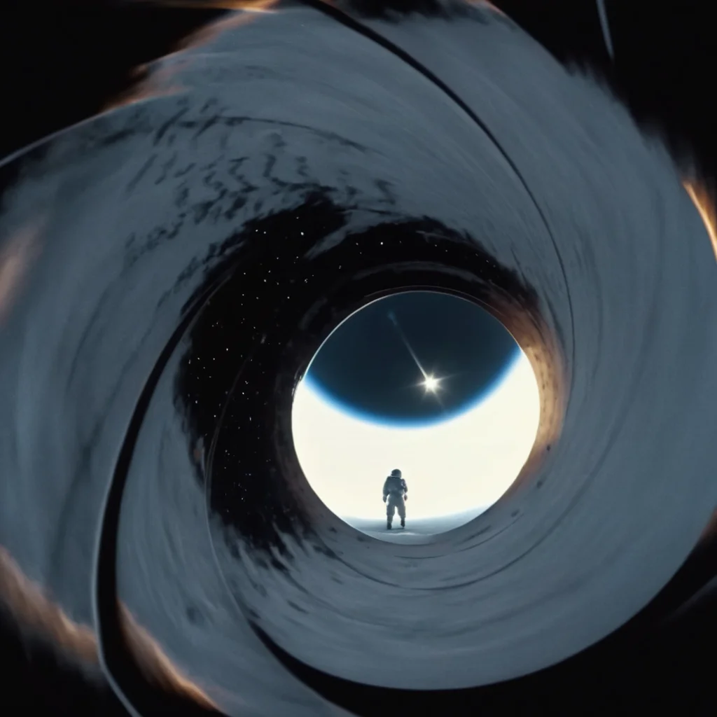 UHD, 4k, ultra detailed, cinematic, a photograph of <lora:Gun barrel sequence v2:1>
a view of a space station through a space window hole in the sky, epic, beautiful lighting, inpsiring