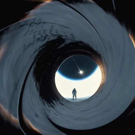 UHD, 4k, ultra detailed, cinematic, a photograph of <lora:Gun barrel sequence v2:1>
a view of a space station through a space window hole in the sky, epic, beautiful lighting, inpsiring