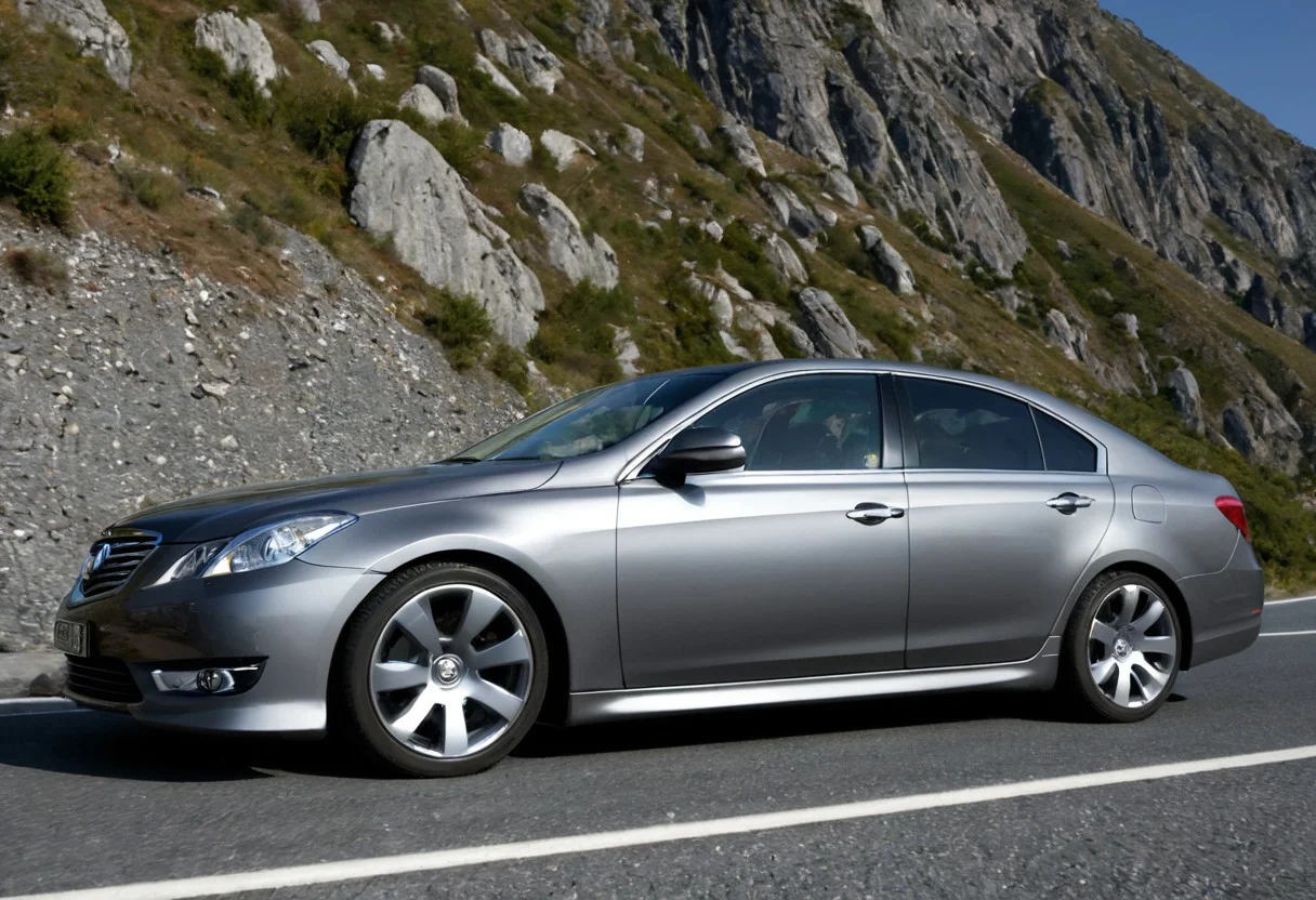score_9, score_8_up, score_7_up, modern luxury sedan made from chrome-steel ball bearings, mountain road, detailed background, <lora:Balls_of_Chrome_Steel:0.1>, <lora:add-detail-xl:1>
