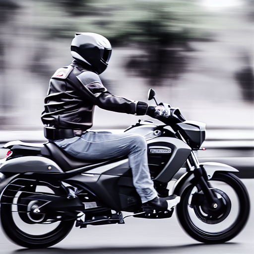 suzuki intruder, motion blur, leather, from side, india, leather jacket, realistic, motor vehicle, male focus, scenery, weapon, vehicle focus, day, outdoors, ground vehicle, blurry, motorbike, sign