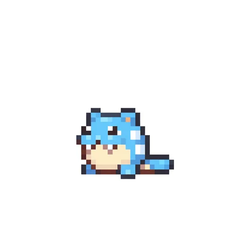 masterpiece, best quality, solo, <lora:Terraria-Sprites-illus_Fp:1>, simple background, full body, pixel art, white background, spheal, pokemon \(creature\), fang,