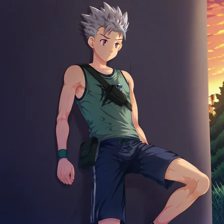 solo, GREY HAIR, grey hair, male focus, short hair, 1boy, spiked hair