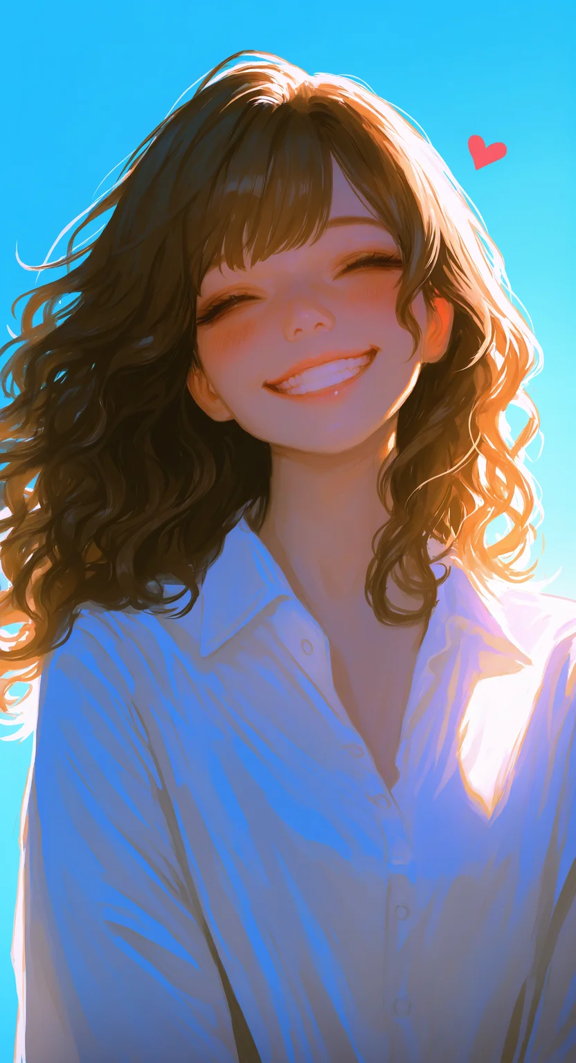 masterpiece, best quality, good quality, very aesthetic, absurdres, newest, Cowboy Shot,
Happy, satisfied, happy,sunlight,sidelighting, 1girl, solo, whipping hair, long_hair, blush, smile, shirt, brown_hair, clavicle, wavy hair, white_shirt, upper_body, closed_eyes, Open neckline, heart, outdoors, teeth, sky, collared_shirt, day, grin, blue_sky, lips, head_tilt, facing_viewer, backlighting,wind, realistic,photorealistic,Global Illumination, <lora:spo_sdxl_10ep_4k-data_lora_webui:0.6> <lora:ponyv5_noobV065S_1_adamW-000013:0.7> <lora:USNR_STYLE_XL_lokr:0.45> <lora:745cmSDXLvpred75S:0.4>