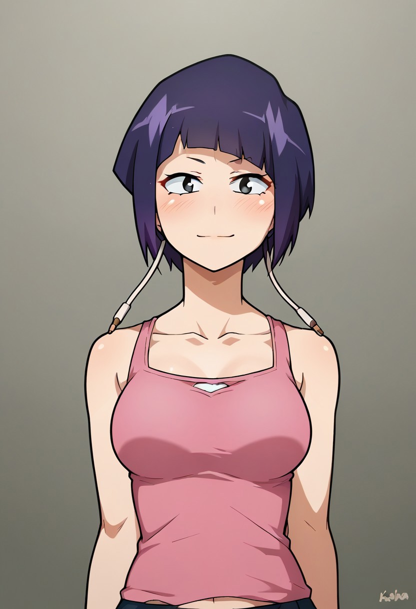 score_9_up, score_8_up, score_7_up, pov, <lora:Very_Small_Women:.9>, very , micro, size difference, <lora:Kyoka Test:1>,kyouka jirou,1girl, solo, light smile, light blush, short hair,dark purple hair,black eyes, breasts,