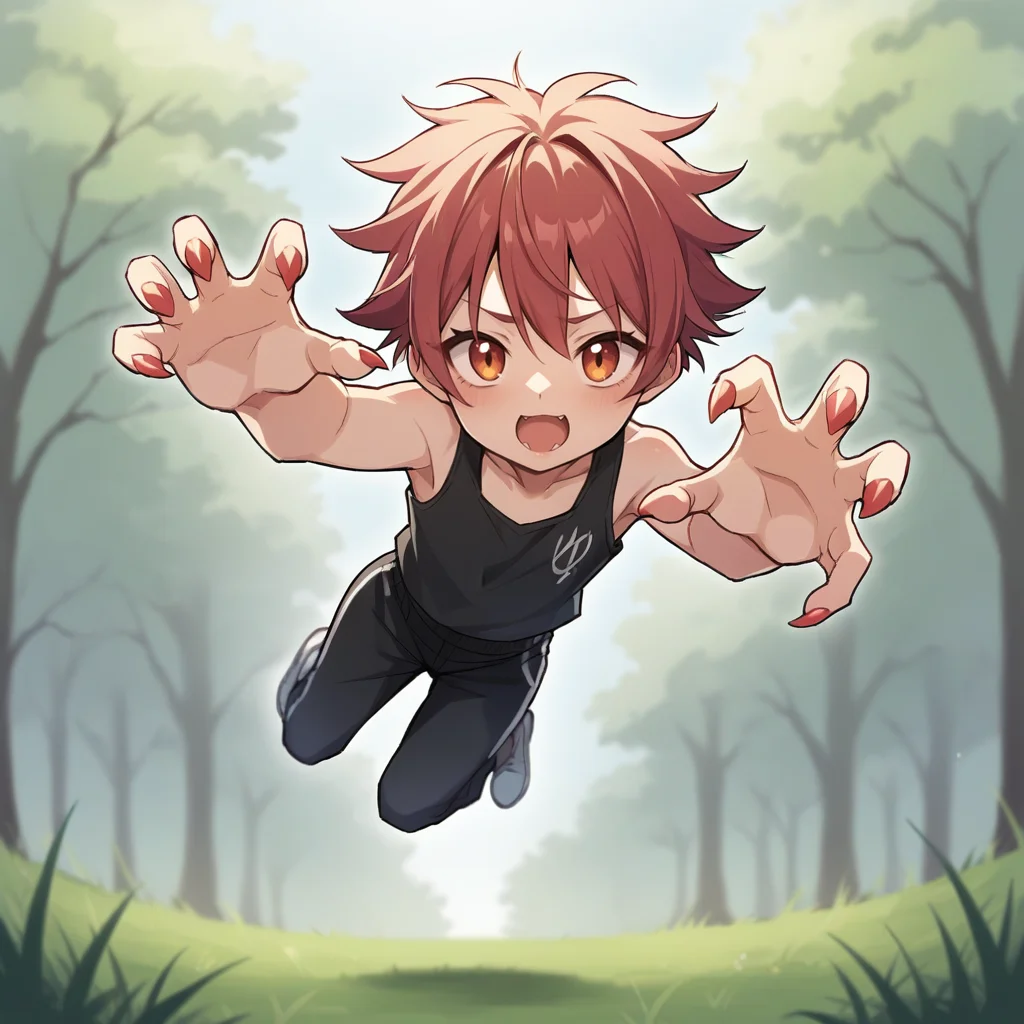 score_9, score_8_up, score_7_up, score_6_up, score_5_up, score_4_up, zPDXL2,source_anime,rating_questionable,1girl, solo, outdoors, looking at viewer, <lora:Pounce:0.4> pnc3, pouncing, jumping, claw pose, arms outstretched, reaching to viewer