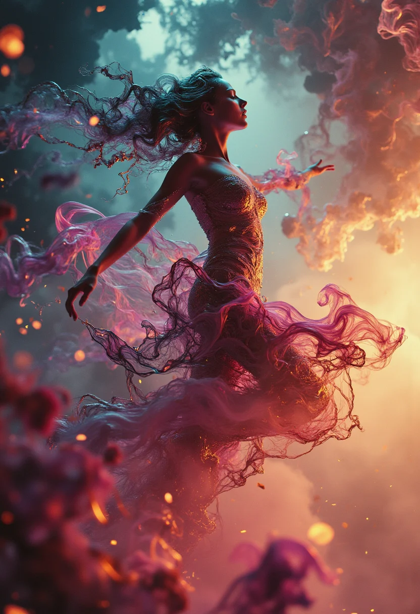 art1fact dancing woman full body in space