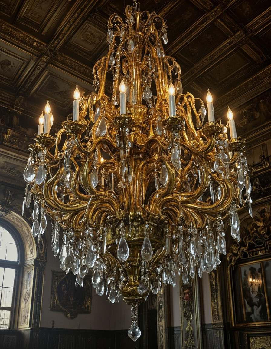 <lora:City_Worlds02_Lost_Operaflux:1> cw02lost, cyberpunk, train station, baroque, medieval, gold, many rich hanging chandelier