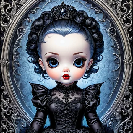 j scott campbell ,a whimsical image of a gothic baby doll