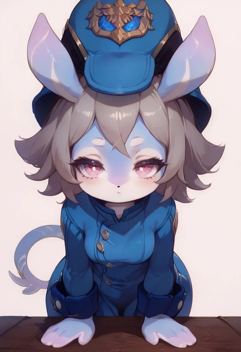 score_9, score_8_up, score_8, (medium breasts), (skinny:1.2), Expressiveh, cute, eyelashes, firm breasts, petite girl, small body, rating_questionable, pretty girl, vivid colors, BREAK
<lora:MelusineV4SDXL:1>, 1girl, solo, medium breasts, melusine, blue skin, purple skin, smooth skin, grey hair, pink eyes, straight ears, thin tail, police uniform, closed blue jacket, blue helmet, standing, leaning forward, hands on table, bored, looking at viewer, shortstack BREAK
BREAK
simple background