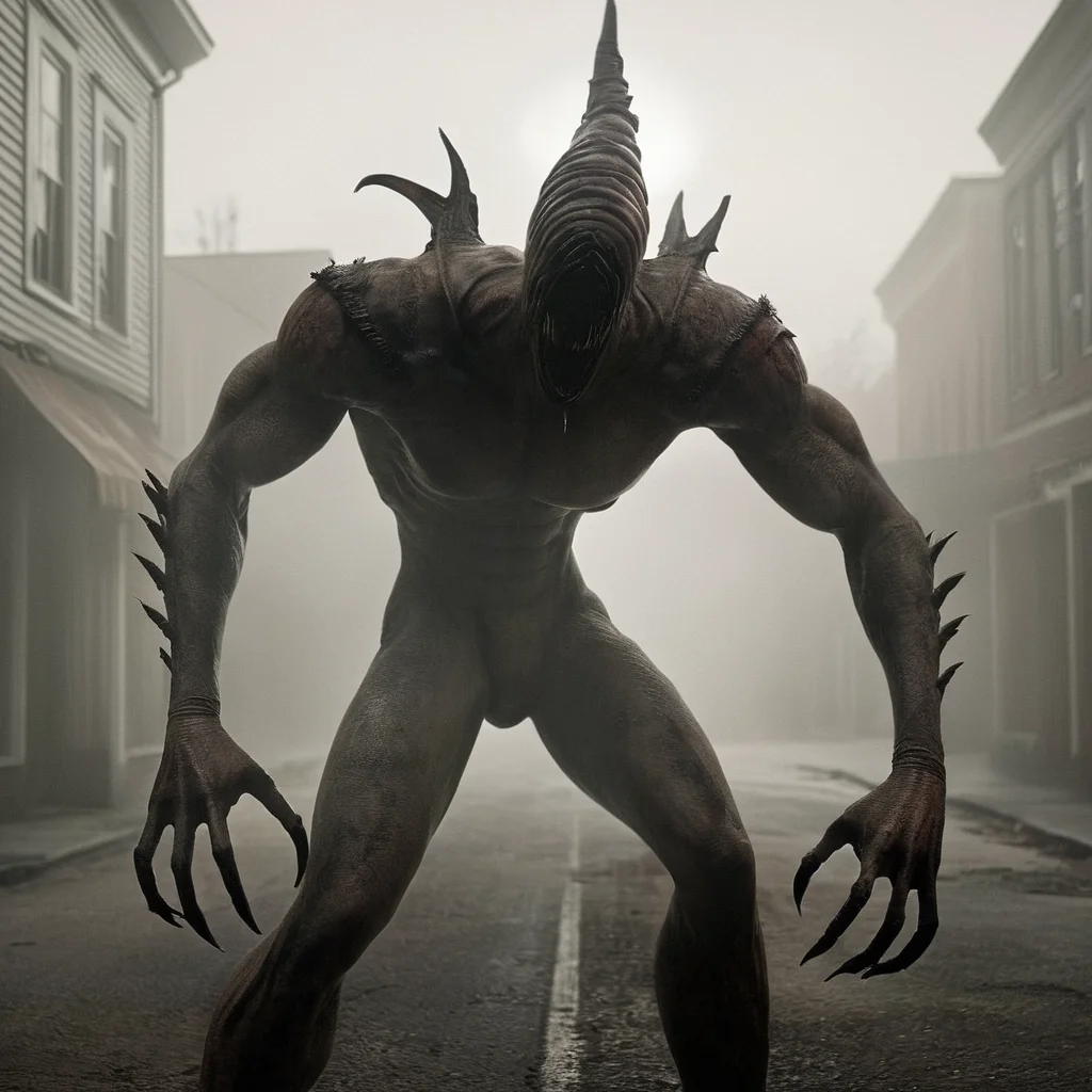 cinematic film still of <lora:perfection style:0.5> <lora:detailed:0.5> perfection detailed
<lora:Sairento Hiru style:1>
In the mysterious New England town of Silent Hill Monsters and Creatures a creature with a large head and claws,wicked,evil,solo,1boy,male focus,artist name,signature,abs,claws , cinematic, supernatural, horror style, Sairento Hiru style, shallow depth of field, vignette, highly detailed, high budget, bokeh, cinemascope, moody, epic, gorgeous, film grain, grainy