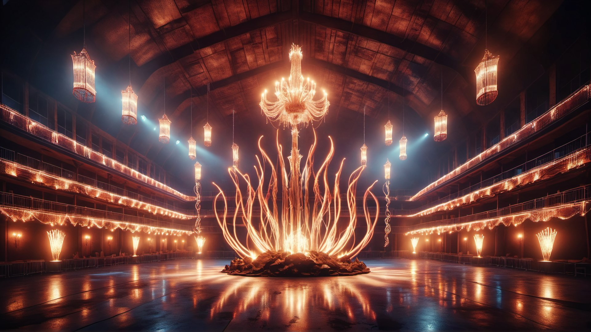 3D Rendering, Dried Entrancing Burlesque Sports complex, Wonder, Candle light, Ektachrome, <lora:ral-exposure:1> made with ral-exposure, fine polished, epic, professional creative, winning, magnificent, dynamic composition, magical atmosphere, holy, dynamic dramatic atmosphere, beautiful composition, great composition