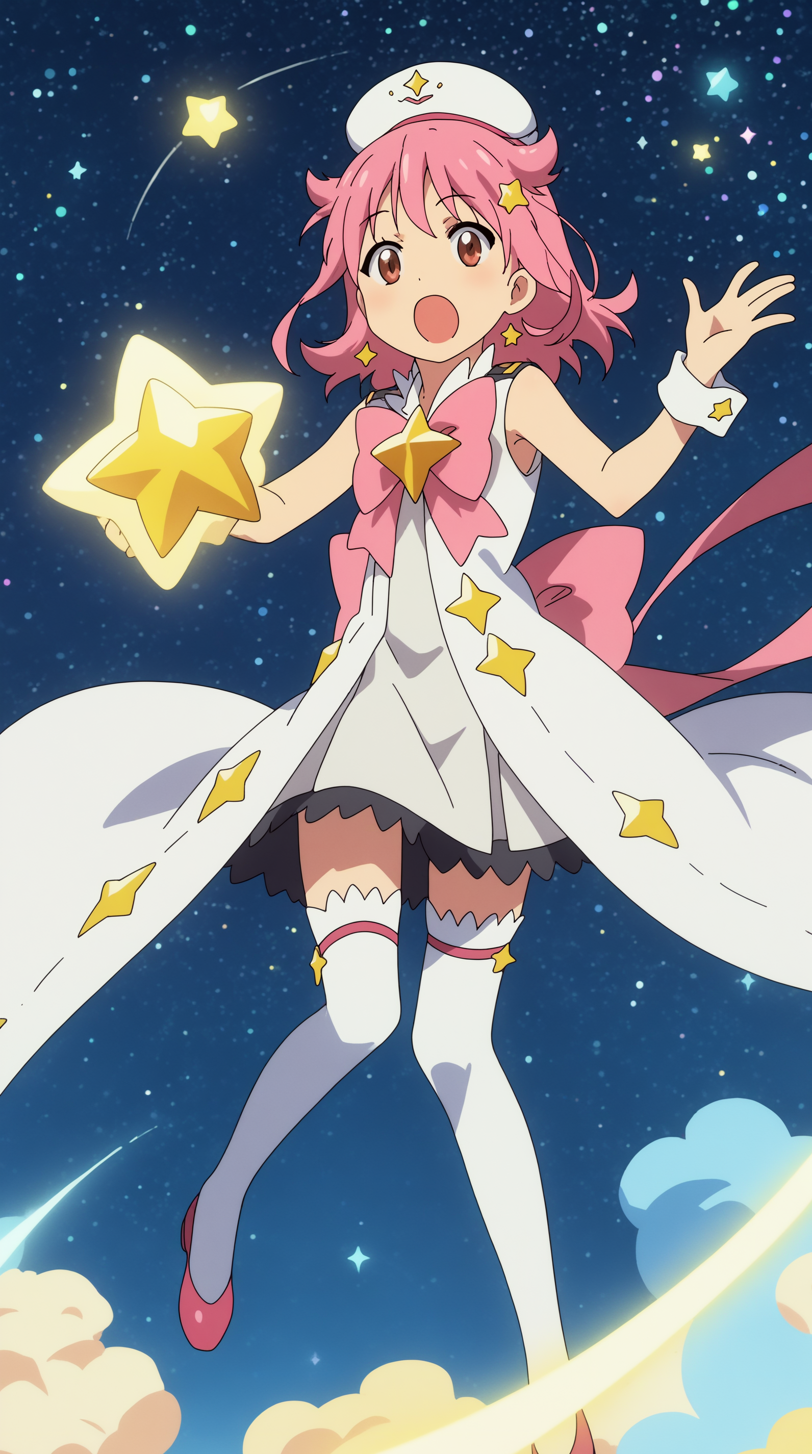 score_9, score_8_up, score_7_up,anime_source, source_anime, best   Subaru Pleiades, Magical Costume, solo, open mouth, :o, star \(sky\),  <lora:JN_Subaru_Pleiades_Pony:0.8>