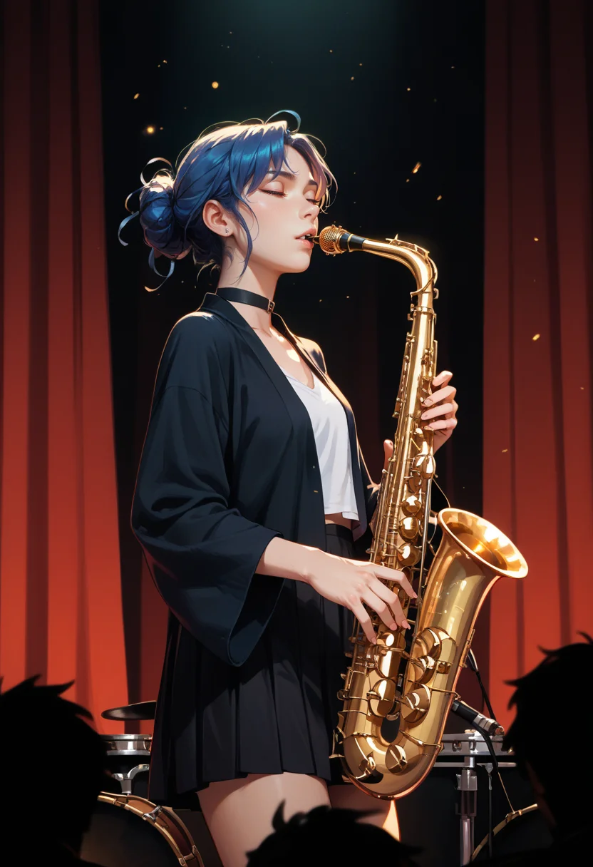 score_9, score_8_up, score_7_up, score_6_up, score_9, score_8_up, score_8, 1girl, SH_S4X, stage, stage lights, instrument, <lora:Sheeps_Saxophone:0.8>